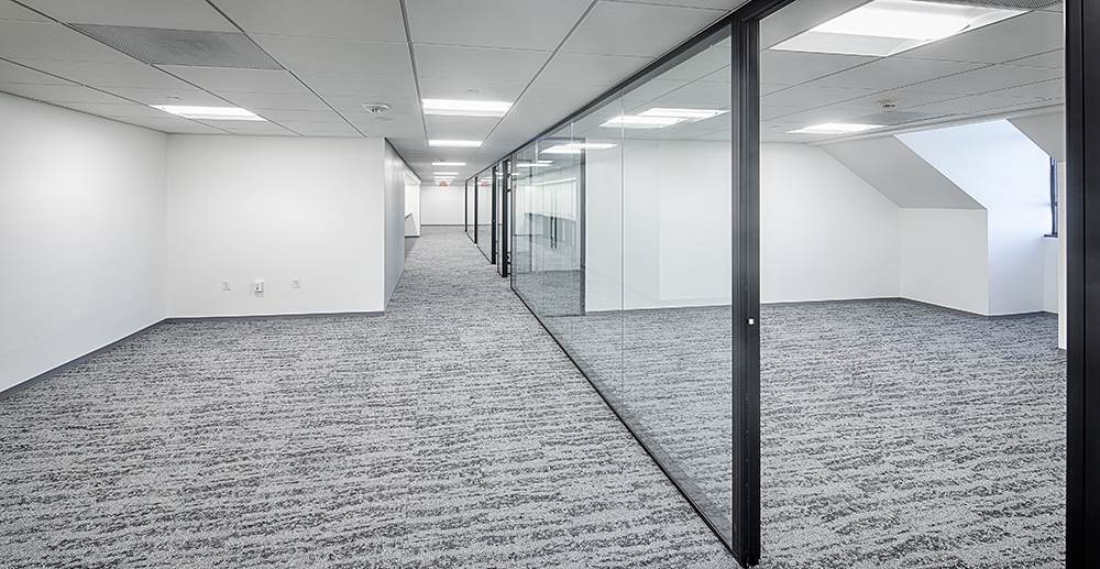 hallway glass offices right Cambridge